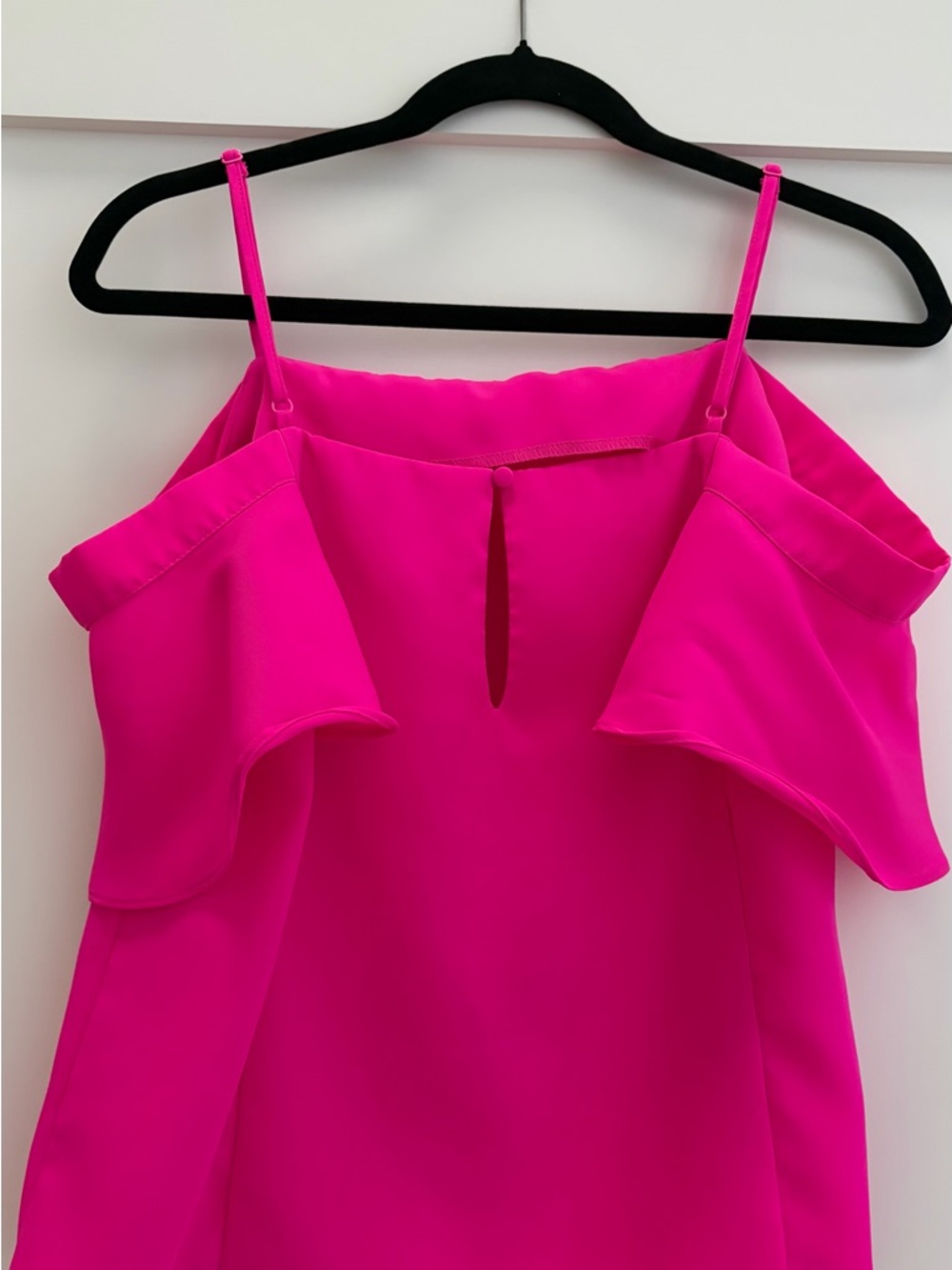 Sugarlips Hot Pink Cold-Shoulder Ruffle blouse - Picture 3 of 4